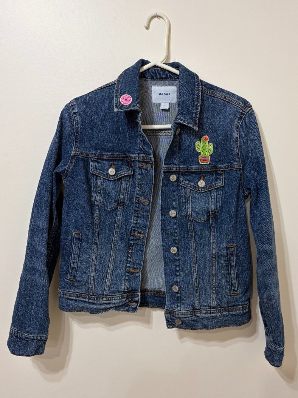 Old Navy Women's Size S Denim Jacket with Patches